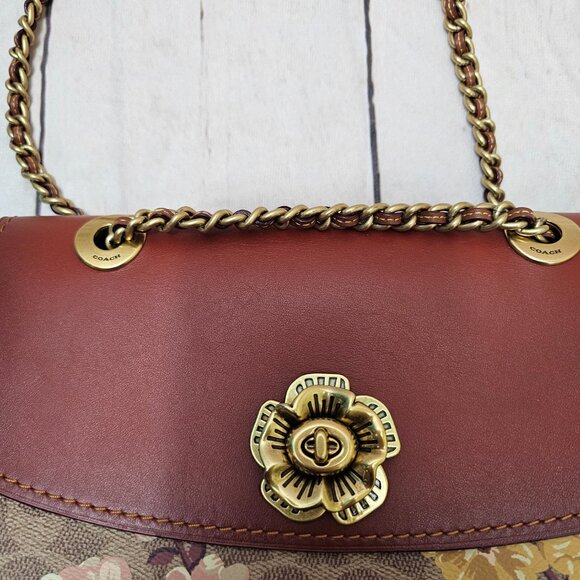 COACH Parker In Signature Canvas With Prairie Floral Print Shoulder Bag - Picture 4 of 14
